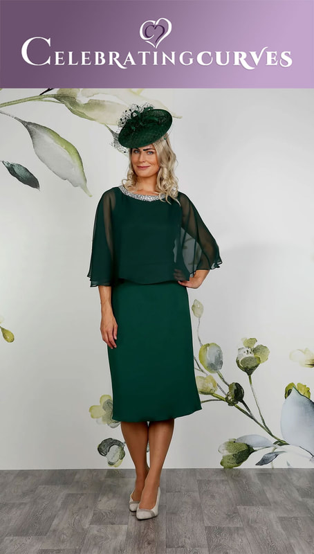 Mother of the bride dress in Hunter Green - front shot