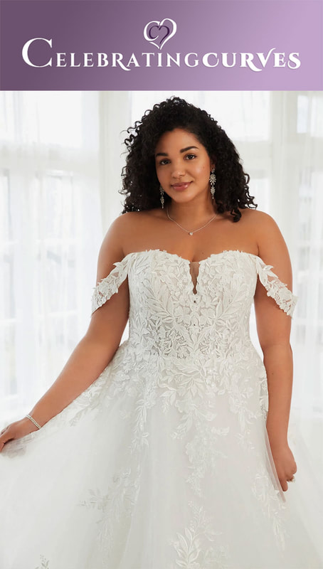 Plus size wedding dress with allover lace