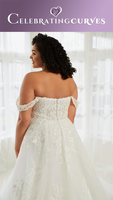 Curvy plus size bridal dress with romantic lace