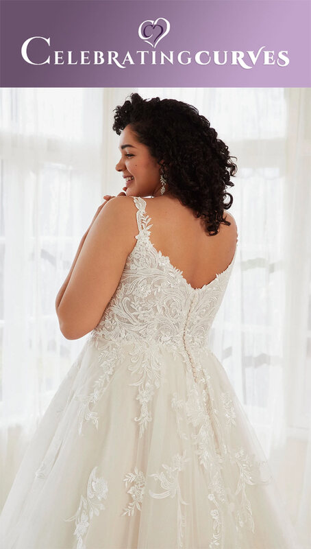 All over lace curvy bridal gown back deatil