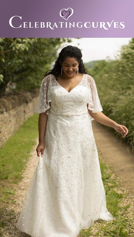 True curves wedding dress with sleeves for plus size bride