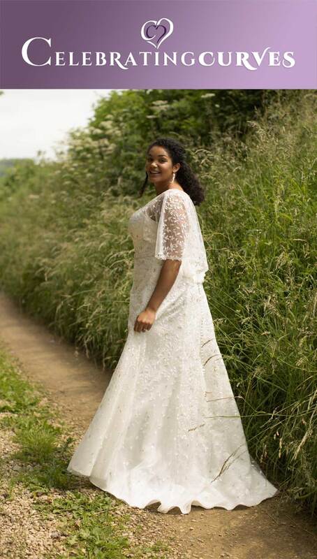 True curves lace wedding gown with sleeves for plus size bride