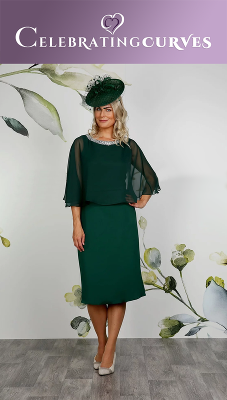 Mother of the bride dress in Hunter Green - front shot