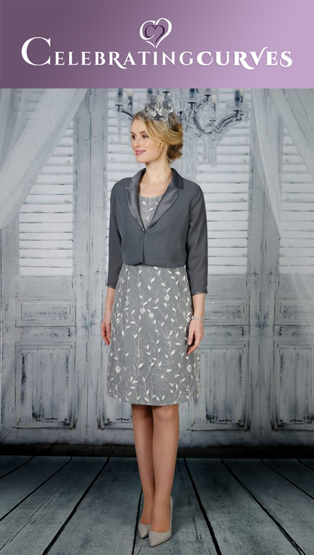 Mother of the bride granite grey dress with jacket