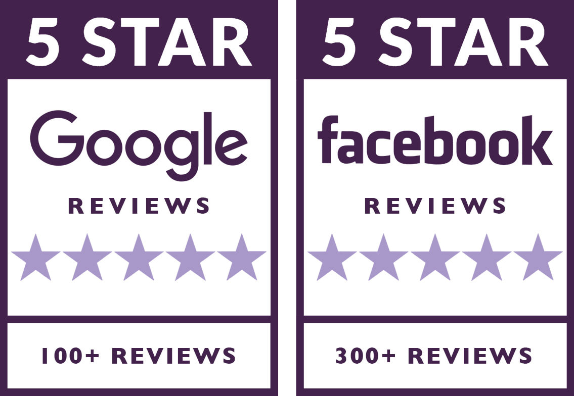 5 star Google reviews and 5 star Facebook reviews