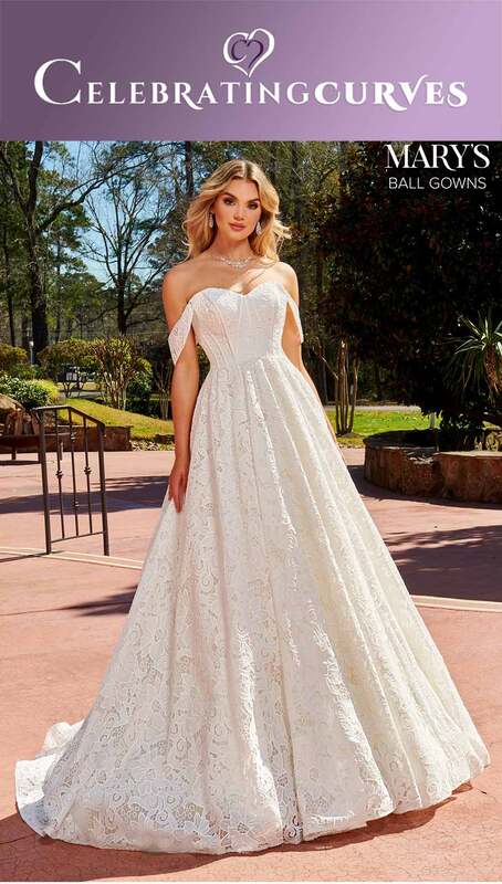 Strapless lace bridal gown with romantic details