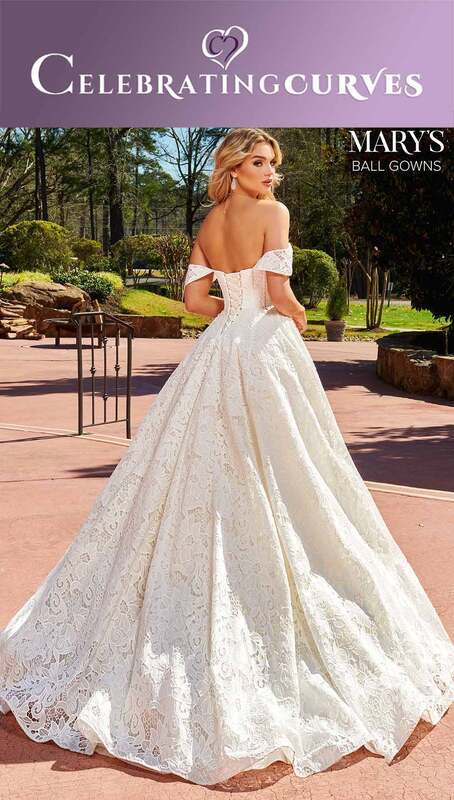 Strapless lace wedding dress in a ball gown style with romantic detachable off shoulder sleeves